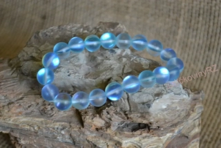 Náramek, opalit aura, modrý, průměr kuličky 10 mm