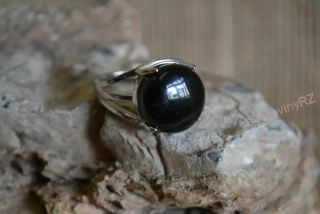 Prsten s nastavitelnou velikostí, achát černý