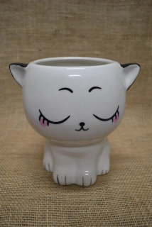 Květináč kočka, zavřené oči, 20 cm