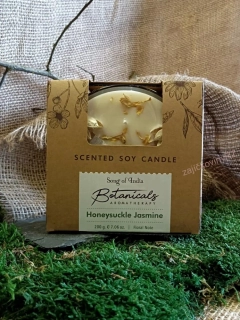 Organická tříknotová svíčka 200g, ve skle, Honeysuckle Jasmine, 200 g