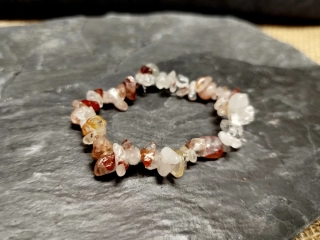 Náramek zlomky, super seven, obvod 18-19 cm