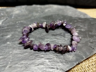 Náramek zlomky, ametyst, obvod 18-19 cm