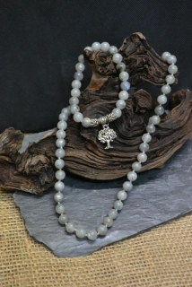 Sada náhrdelníku a náramku, labradorit, se stromem života, průměr kuličky 8 mm