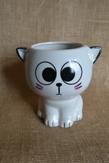 Květináč kočka, vystrašená, 20 cm