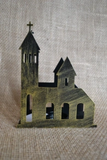 Kostelík, kovový svícen, 16 cm