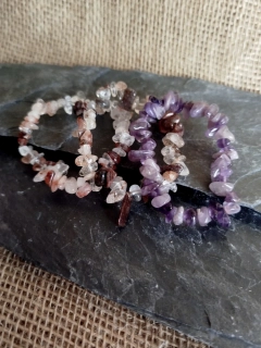 Náramky ze zlomků sada 3 ks s křišťálem s inkluzemi