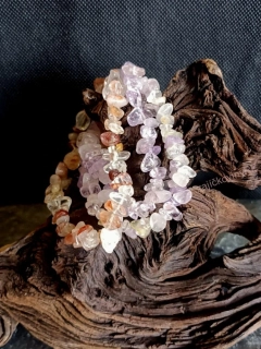 Náramky ze zlomků sada 3 ks s ametystem levandulovým