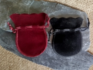 Sametový pytlíček na kameny, 1 ks, 9x6,5 cm