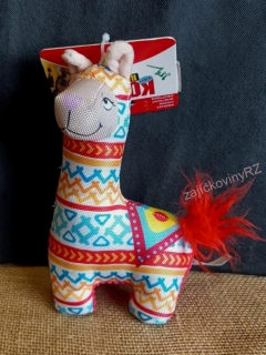 KONG látková lama s pruhy a ornamenty, 23 cm