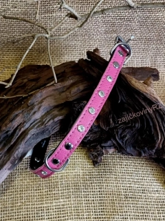 Kožený obojek zdobený 35 cm