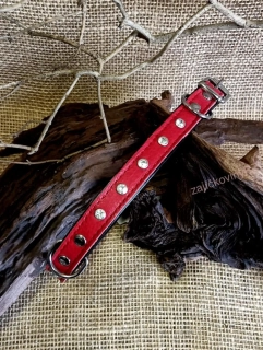 Kožený obojek zdobený 35 cm