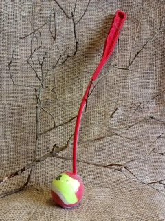 Házedlo s tenisovým míčkem, červené, 53 cm