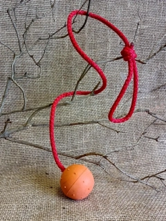 Míček z tvrdé gumy na šňůře 60 cm