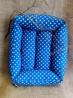 HPF pelech Makaron M 62 cm modrý s puntíky