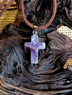 Přívěsek křížek ametyst, 2,5 cm