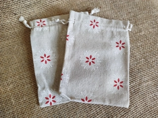 Sáček polyester 1ks, béžový, dekor vločka 13x18