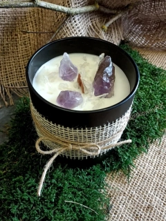 Vonná svíčka s minerály, AMETYST 3 ks, velká, 400g