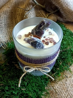 Vonná svíčka s minerály, AMETYST CHEVRON 2 ks, velká, 400g