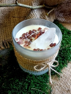 Vonná svíčka s XXL KŘIŠŤÁLOVÝM HROTEM, velká, 400g