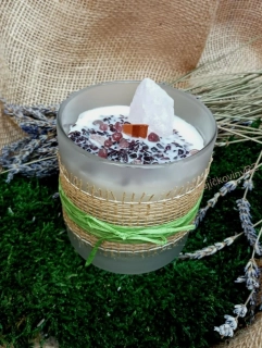 Vonná svíčka s minerály, RŮŽENÍN, velká, 400g