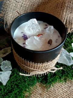 Vonná svíčka s minerály, KŘIŠŤÁL 3 ks, velká, 400g