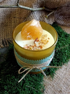 Vonná svíčka s minerály, KALCIT, velká, 400g