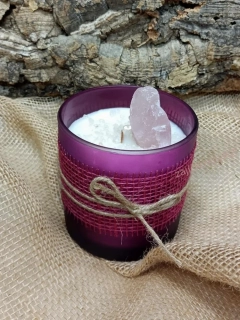 Vonná svíčka s minerály, XL RŮŽENÍN, velká, 400g