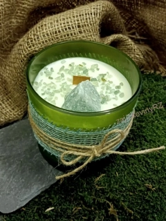 Vonná svíčka s minerály, AVANTURÍN, velká, 400 g