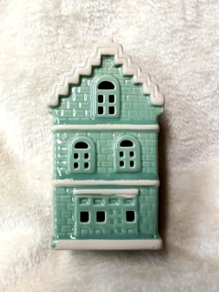 Keramický domeček, zelený, 16cm