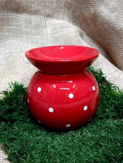 Aromalampa, červená s bílými puntíky, 13 cm