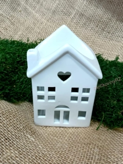 Aromalampa, domek keramický bílý