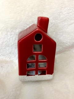 Domek keramický LED červený