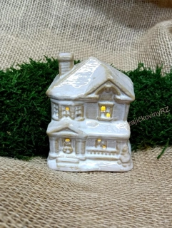 Domek keramický LED béžový