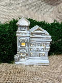 Domek keramický LED béžový kostelík