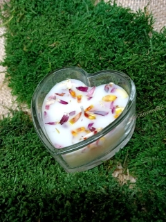 Svíčka ve skle srdíčko, 7cm