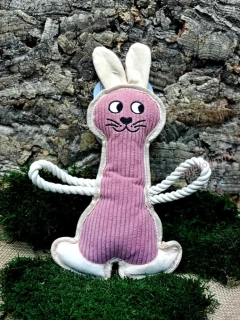 Látkový zajíček pro psa, 33 cm