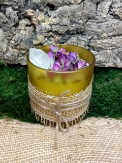 Vonná svíčka s XL KŘIŠŤÁLOVÝM HROTEM, velká, 400g