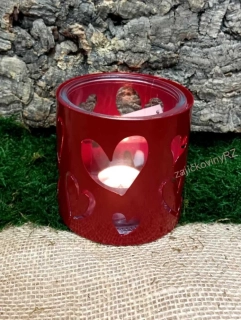 Kovový svícen se srdíčky 10 cm