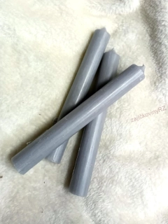 Svíčka stolní světle šedá 18 cm, 1ks