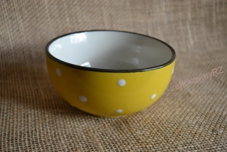 Miska žlutá s puntíky, 490 ml, keramika