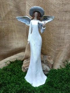 Dekorativní anděl, polyresin 30 cm