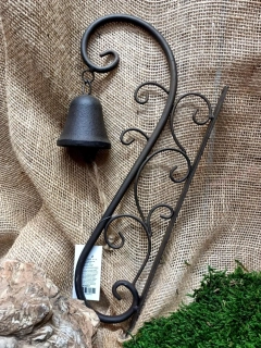 Litinový zvonek hnědý, 32 cm