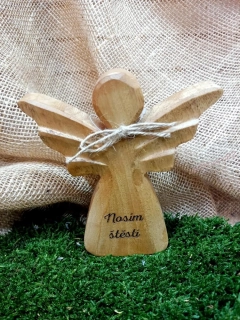 Anděl NOSÍM ŠTĚSTÍ, 15 cm